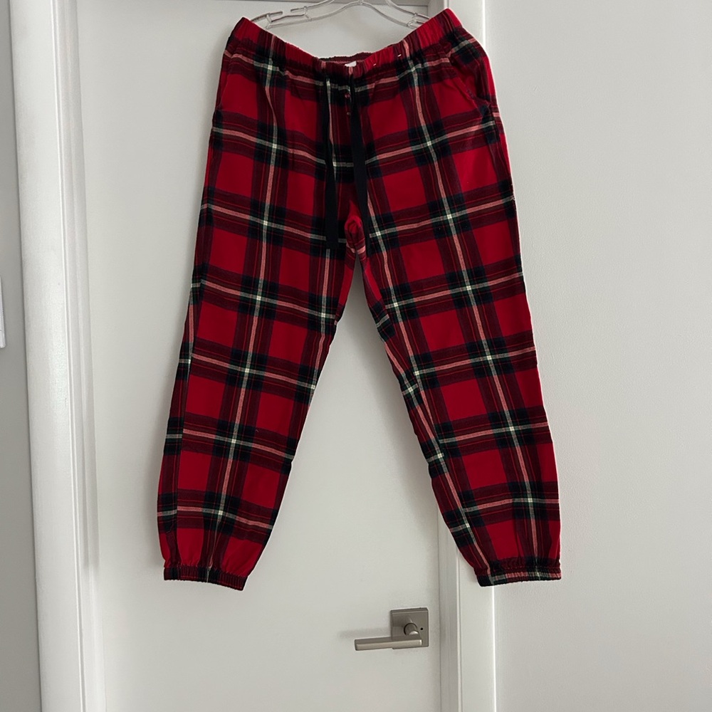 Stars Above Red Plaid FlannelJogger Pajama Pants - Picture 3 of 7